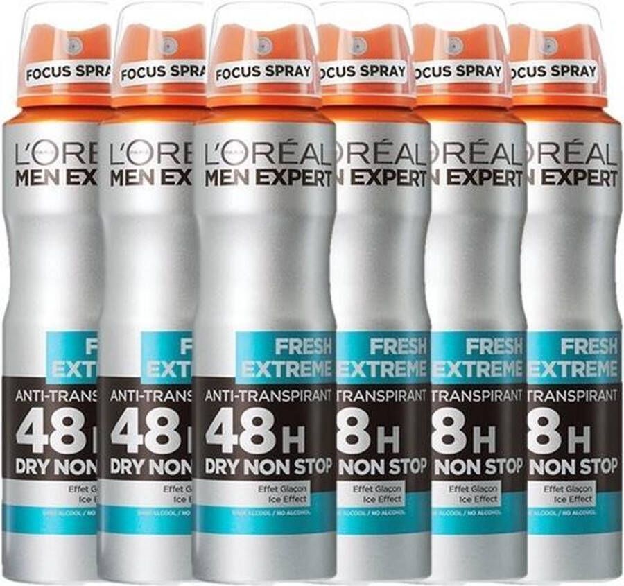 L'Oréal Paris Men Expert 48H Fresh Extreme deodorant spray 6 x 150 ml voordeelverpakking