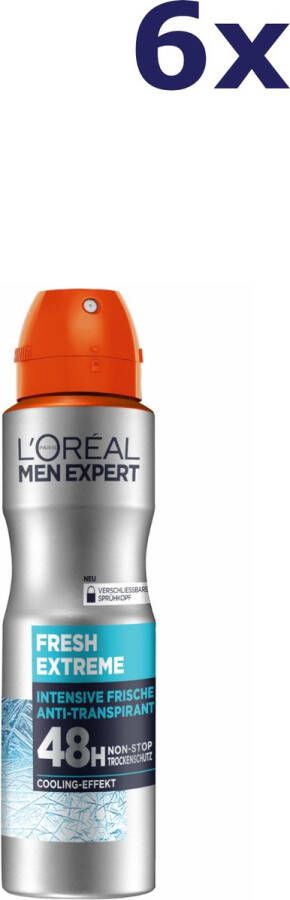 L'Oréal Paris Men Expert 48H Fresh Extreme deodorant spray 6 x 150 ml voordeelverpakking