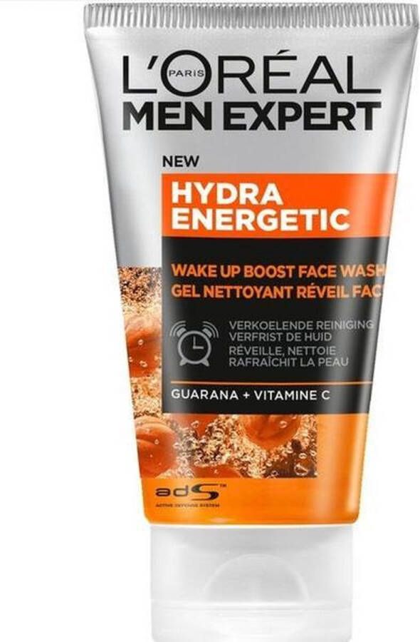 L Oréal Paris Men Expert Hydra Energetic Face Wash Reinigingsgel voor het gezicht 100 ml Droge huid