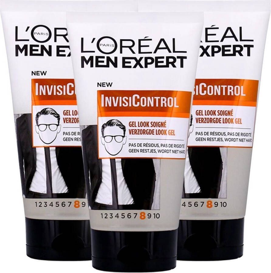 L Oréal Paris L'Oréal Paris Men Expert Barber Club Invisi Control Verzorgde Look Styling Gel 3 x 150ml