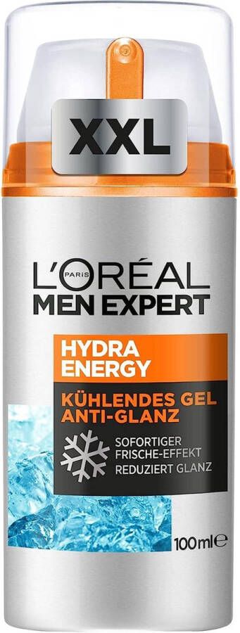 L Oréal Paris Men Expert L'Oréal Men Expert Gezichtsverzorging voor mannen in XXL voordeelverpakking matterende en verkoelende moisturiser Hydra Energy verkoelende gel anti-glans 1 x 100 ml