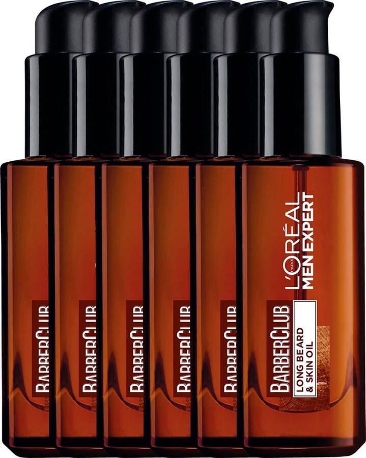 L Oréal Paris Men Expert L'Oréal Paris Men Expert BarberClub Baardolie Voor Lange Baard en Huid 6 x 30 ml Multiverpakking