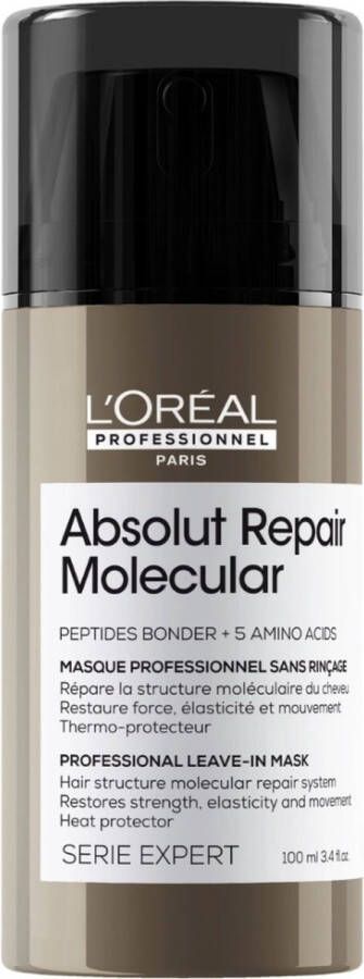 L Oréal Paris L Oréal Professionnel Absolut Repair Molecular Haarmasker voor beschadigd- of onhandelbaar haar 100 ml