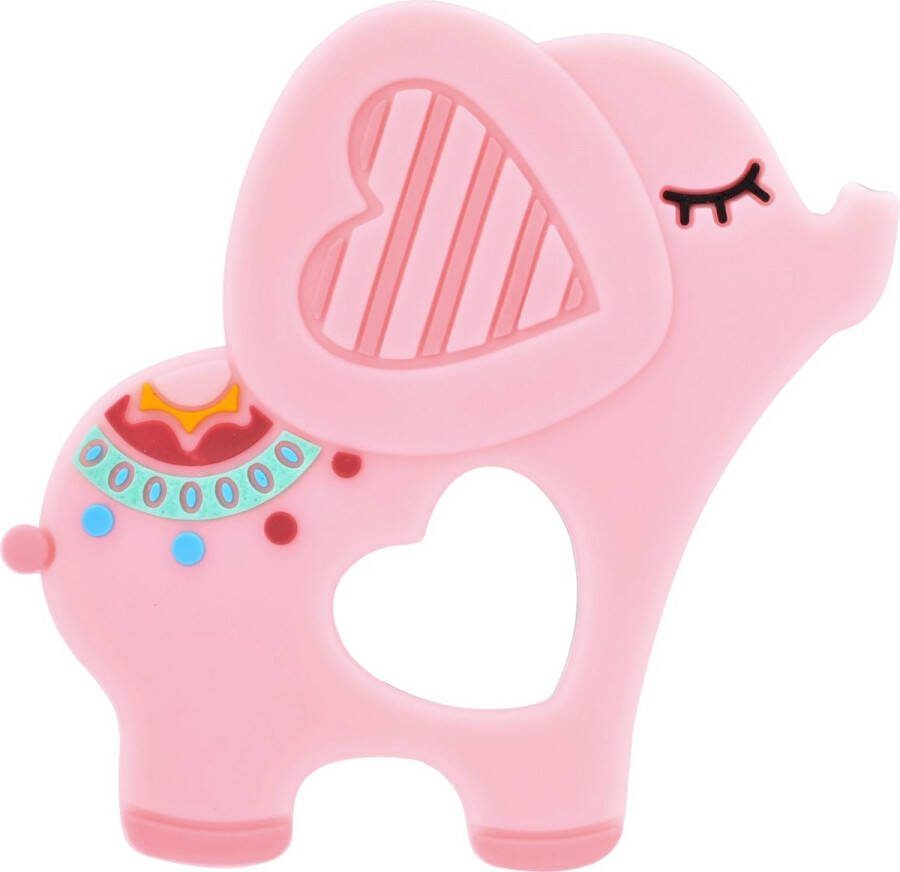 Lorelli Lucky Elephant Pink Siliconen Bijtring 1021083-0002