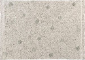 Lorena Canals Kindervloerkleed Hippy Dots Natural Olive 120 x 160 cm