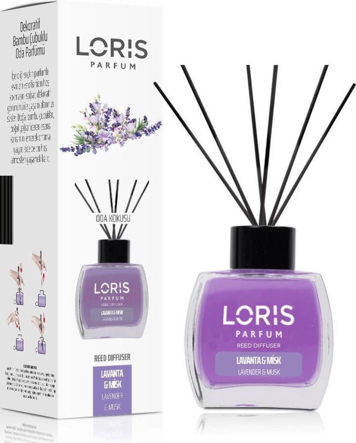 LORIS Parfum Geurstokjes Huisgeur Huisparfum Lavender & Musk 120ml