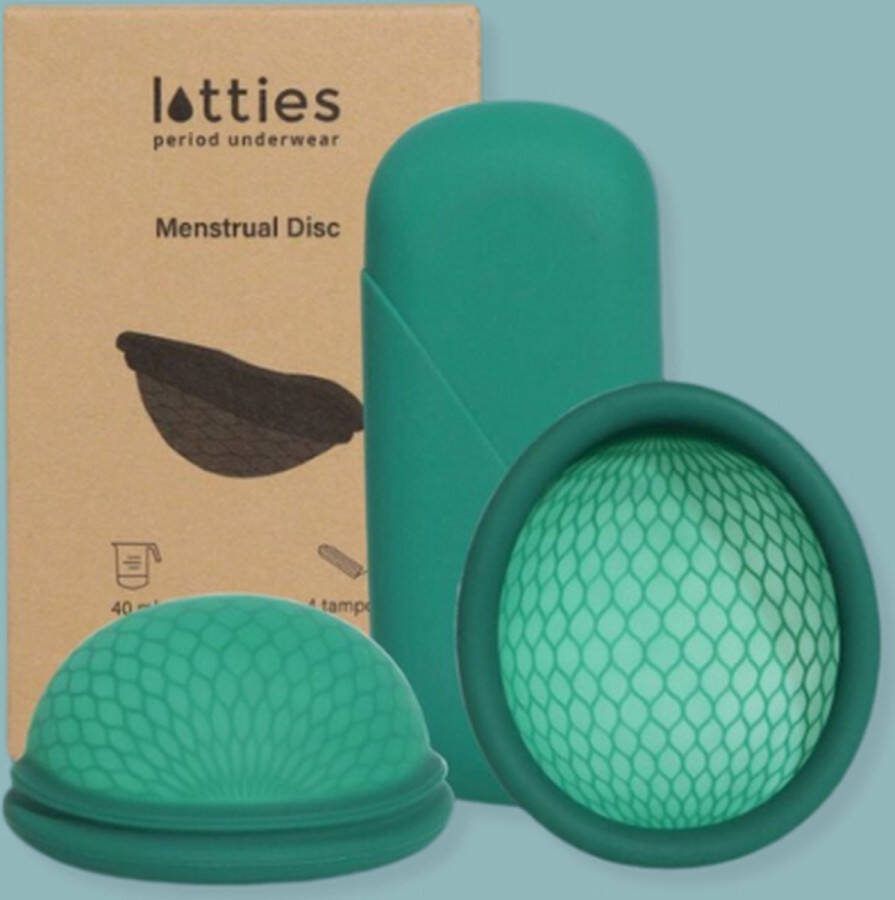 Lotties Period Menstruatiedisc Maat M 100% medische siliconen Ook te gebruiken met een spiraal De herbruikbare menstruatie disc is een duurzaam alternatief voor tampons