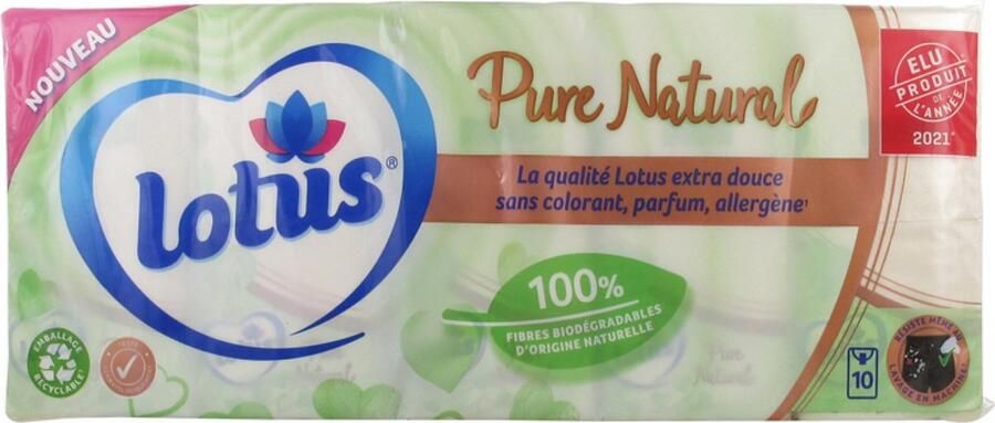 Lotus Puur Natuurlijk 10 Doosjes van 9 Tissues