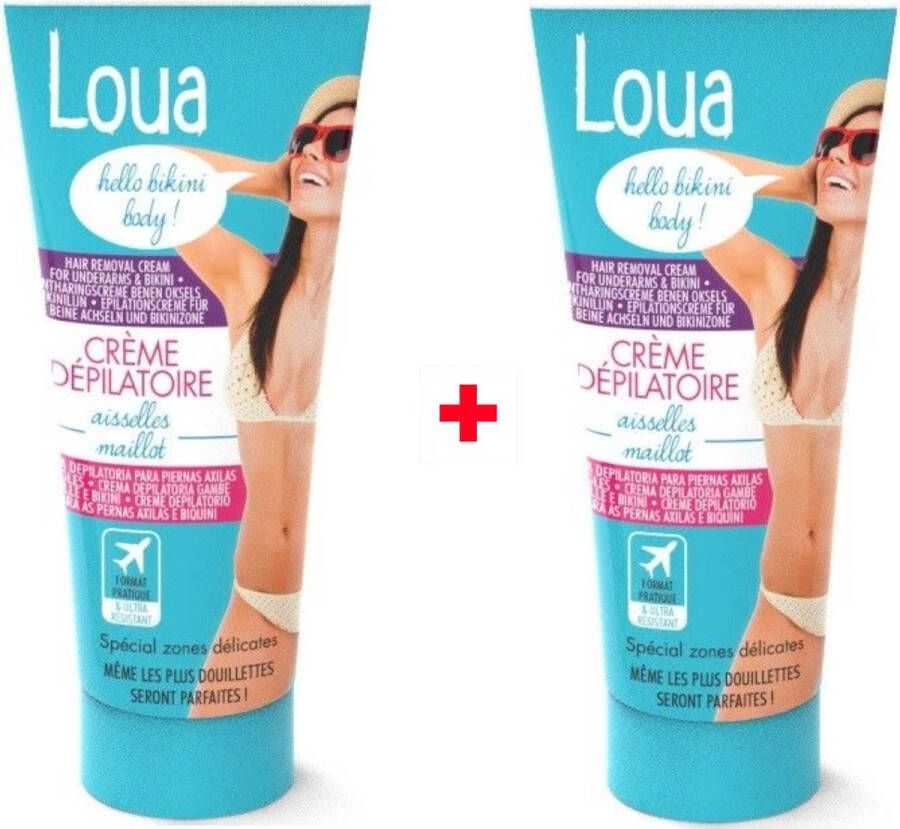 Loua BENEN OKSELS & Bikinilijn ONTHARINGSCREME TUBE 2 x 60 ML