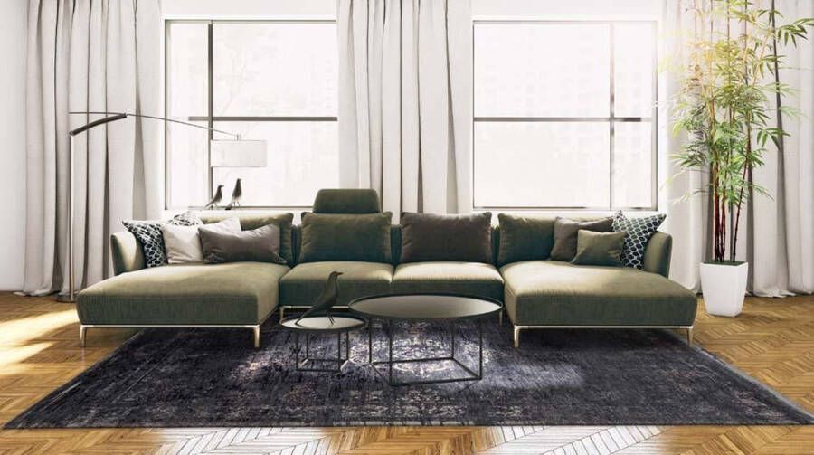 Louis de Poortere Fading World Medallion vloerkleed (Afmetingen: 200×140 cm Basiskleur: zwart)