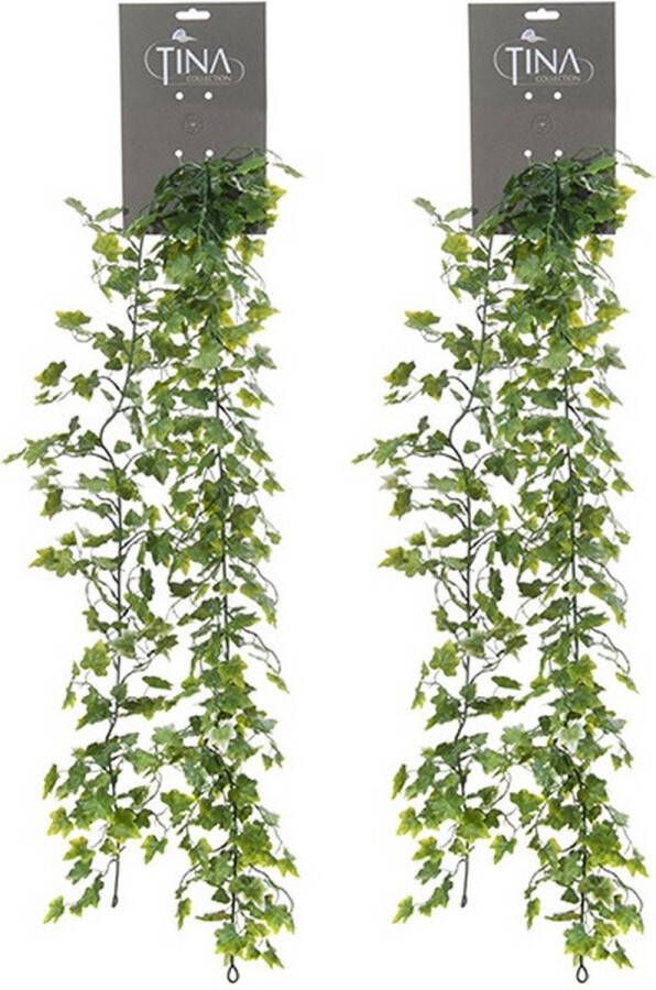 Louis Maes kunstplant blaadjes slinger Klimop hedera 2x groen wit 181 cm Klimplanten