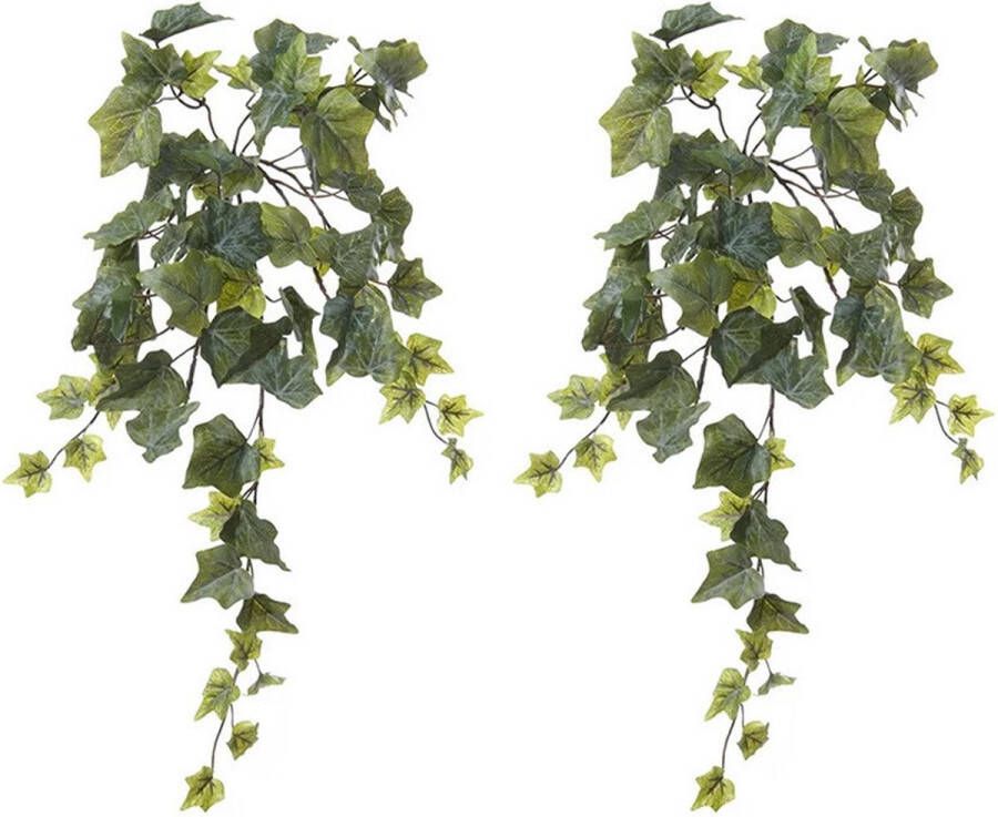 Louis Maes kunstplant met blaadjes hangplant Klimop hedera 2x groen 58 cm Kunstplanten
