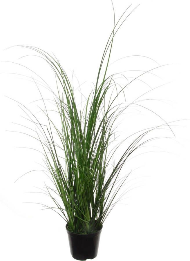Louis Maes Quality kunstplant Siergras bush sprieten donkergroen H65 cm in pot