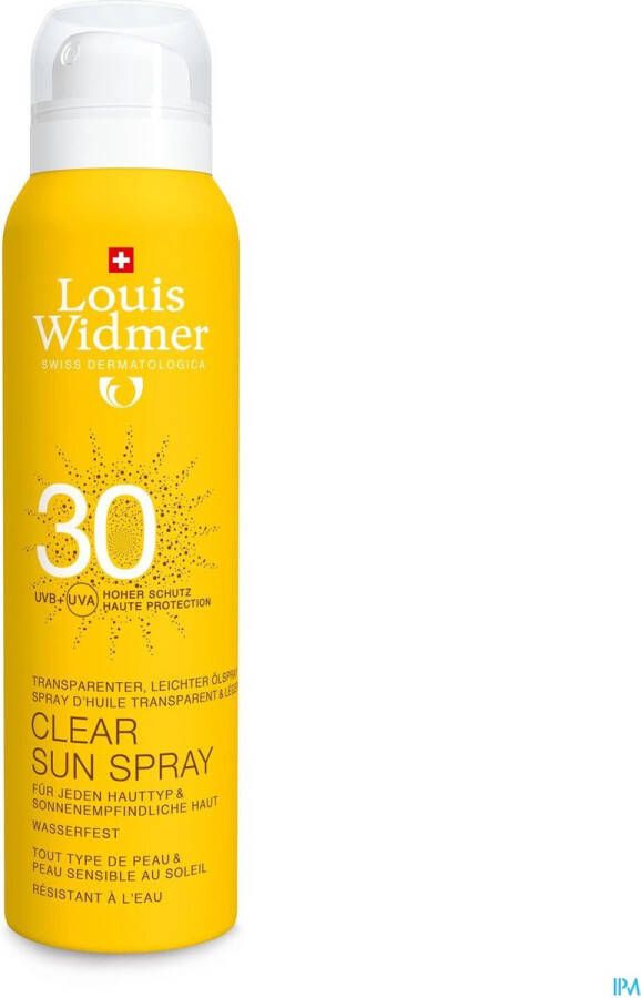 Louis Widmer Zonnebescherming Clear Sun Spray 30 Ongeparfumeerd