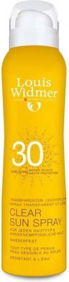 Louis Widmer Clear Sun Spray Ongeparfumeerd Zonnespray 125 ml