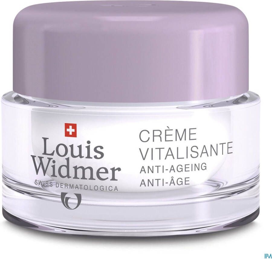 Louis Widmer Crème Vitalisante. Nachtcrème voor de droge huid (zonder parfum)