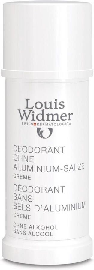 Louis Widmer Deo Crème Zonder Aluminiumzouten Ongeparfumeerd Deodorant crème 40 ml