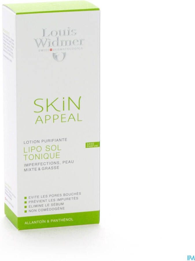 Louis Widmer Lotion Skin Appeal Lipo Sol Tonic Zonder parfum