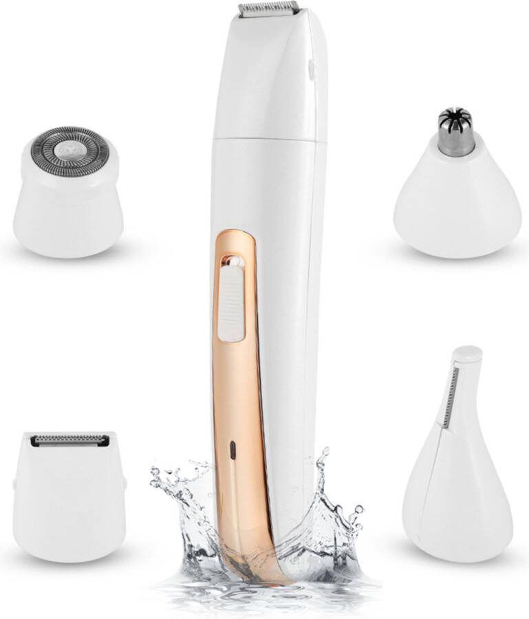Louzella Ladyshave Ladyshaves voor vrouwen Ladyshave oplaadbaar Scheerapparaat vrouw 4 kopstukken