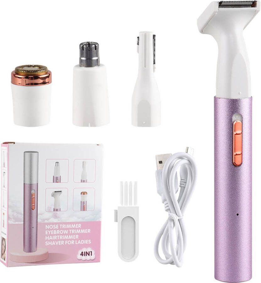 Louzella Ladyshave Ladyshaves voor vrouwen Ladyshave oplaadbaar Scheerapparaat vrouw 4 kopstukken