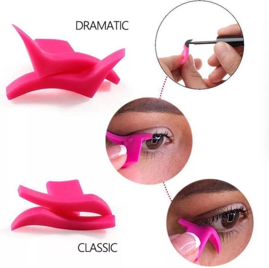 LOUZIR 2 Paar Set Eyeliner Sjablonen Stempel Eyeliner hulp Eyeliner tool Herbruikbaar