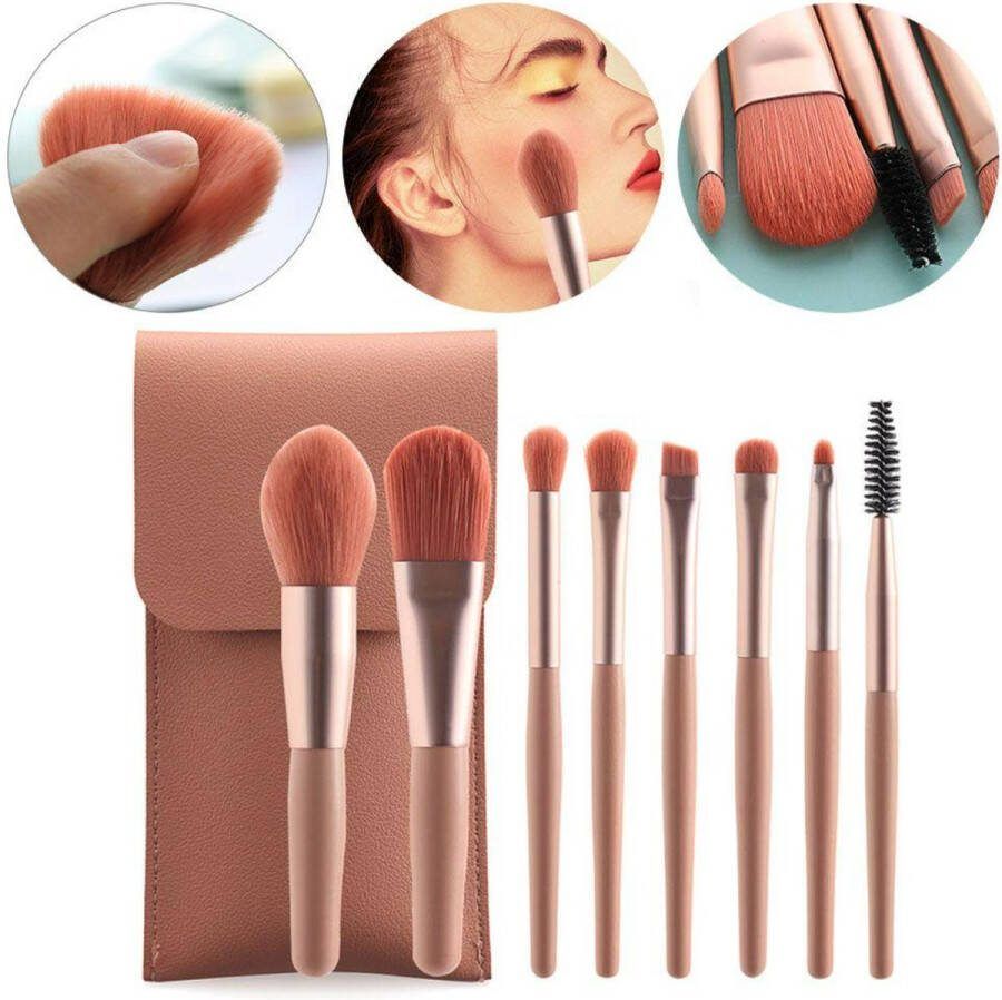 LOUZIR 8 Delige Make Up Kwasten Set Oogschaduw Borstels Kwastensets Poeder Kwast Wenkbrauw Borstel Makeup Kwasten