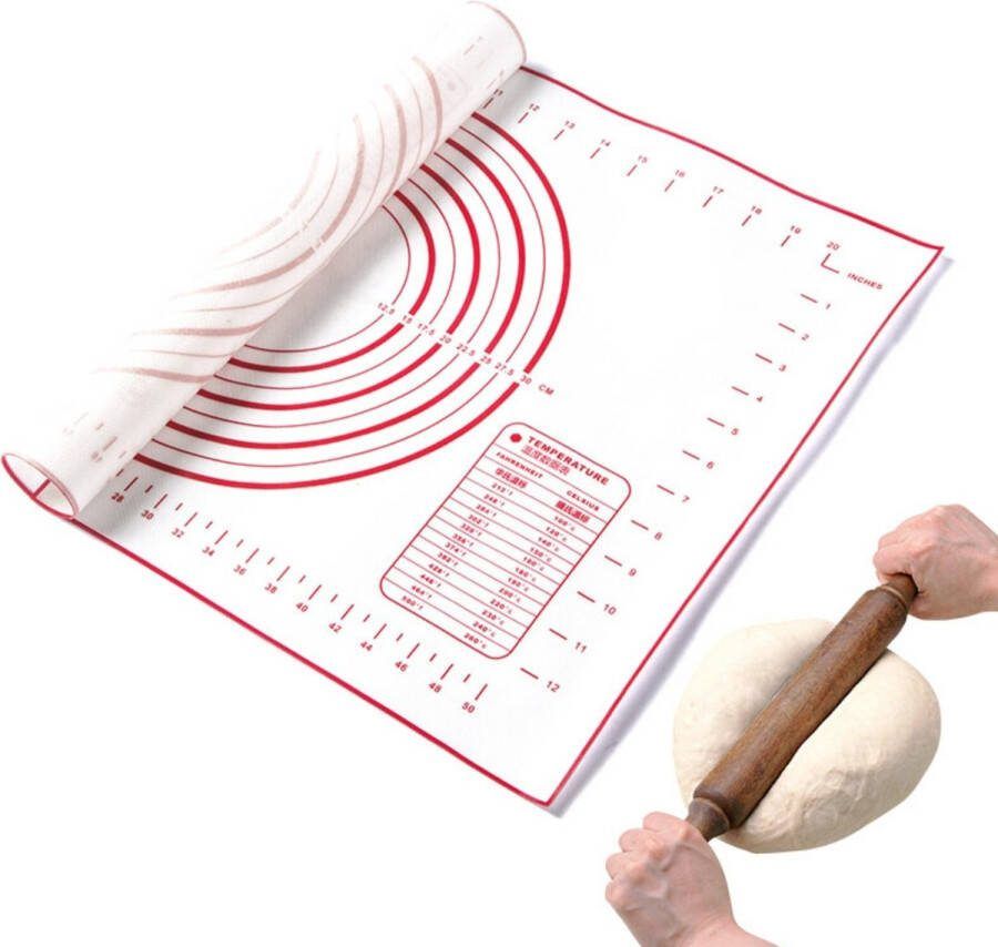 LOUZIR Bakmatten Deegmat Ovenmat Bakken Siliconen Deegmat Antislip Deeg kneden mat Herbruikbaar