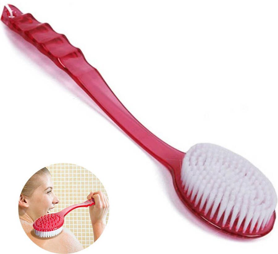 LOUZIR Doucheborstel Badborstel Rugborstel Met Lange Steel en Scrubber Lichaamsborstel Rug Scrubber