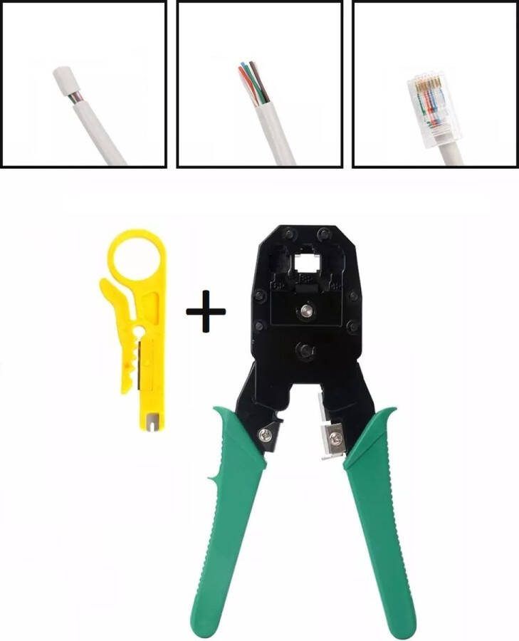 LOUZIR Krimptang UTP Netwerk Kabel RJ11 RJ12 RJ45 Cat 5E Cat6 Kabelstripper Striptang Ethernet Netwerk Kabel Krimper Cable Shrinker Crimping Tool