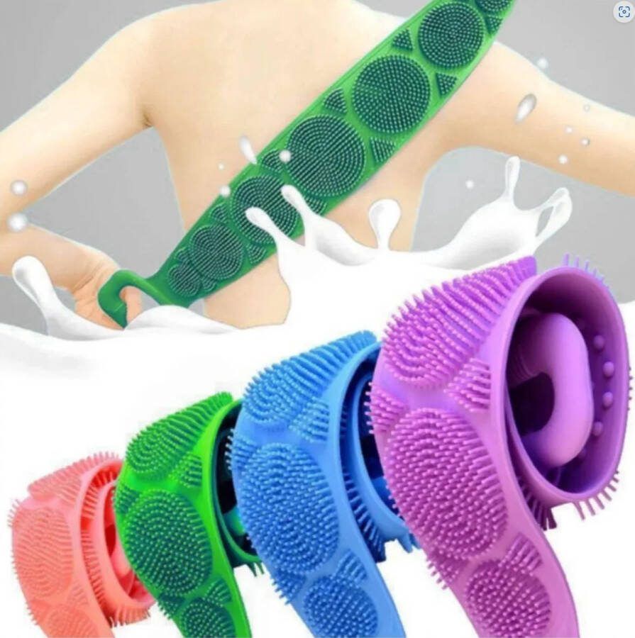 LOUZIR Lichaamborstels Doucheborstel Rug scrubber Siliconen Badborstel Exfoliërende Rug Scrubber Dubbelzijdige