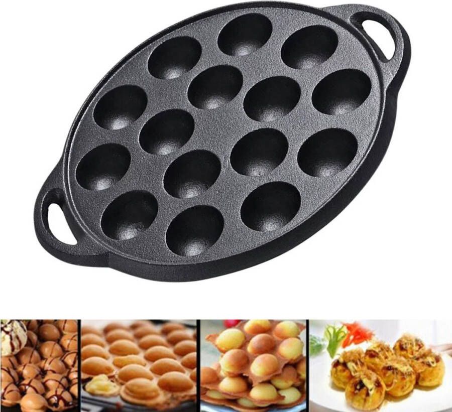 LOUZIR Poffertjespan Poffertjesmaker Poffertjespan inductie Gietijzeren Poffertjesmaker Dutch Pancake Maker