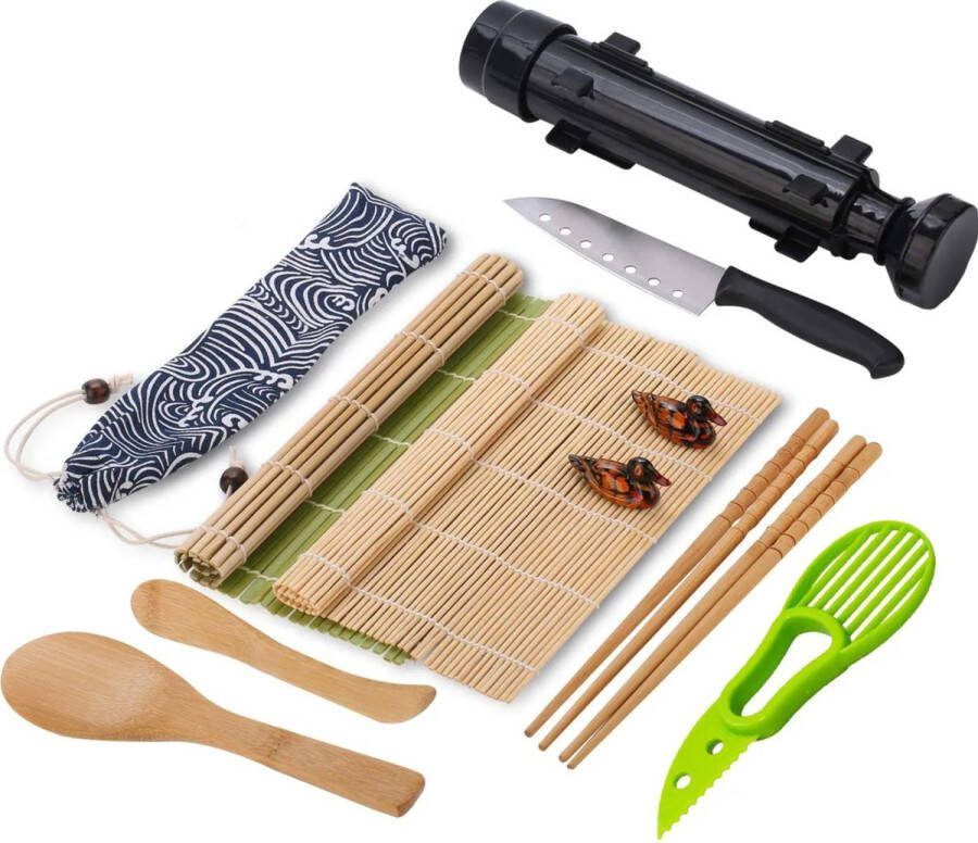 LOUZIR Sushi Maker Kit Sushi bazooka kit Sushi Maken Milieuvriendelijk XXL Sushi Set