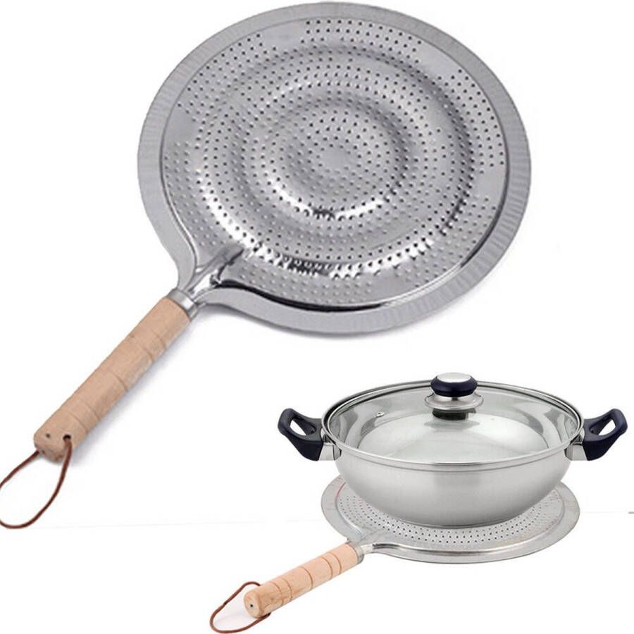 LOUZIR Vlamverdeler Warmteverspreider voor gasfornuis vlambeschermer Sudderplaatje Simmer Plate 21 cm