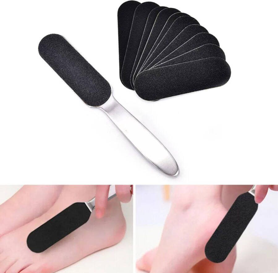 LOUZIR Voetvijl Metalen callus remover Voetvijl eelt rasp 12x Scrubstickers