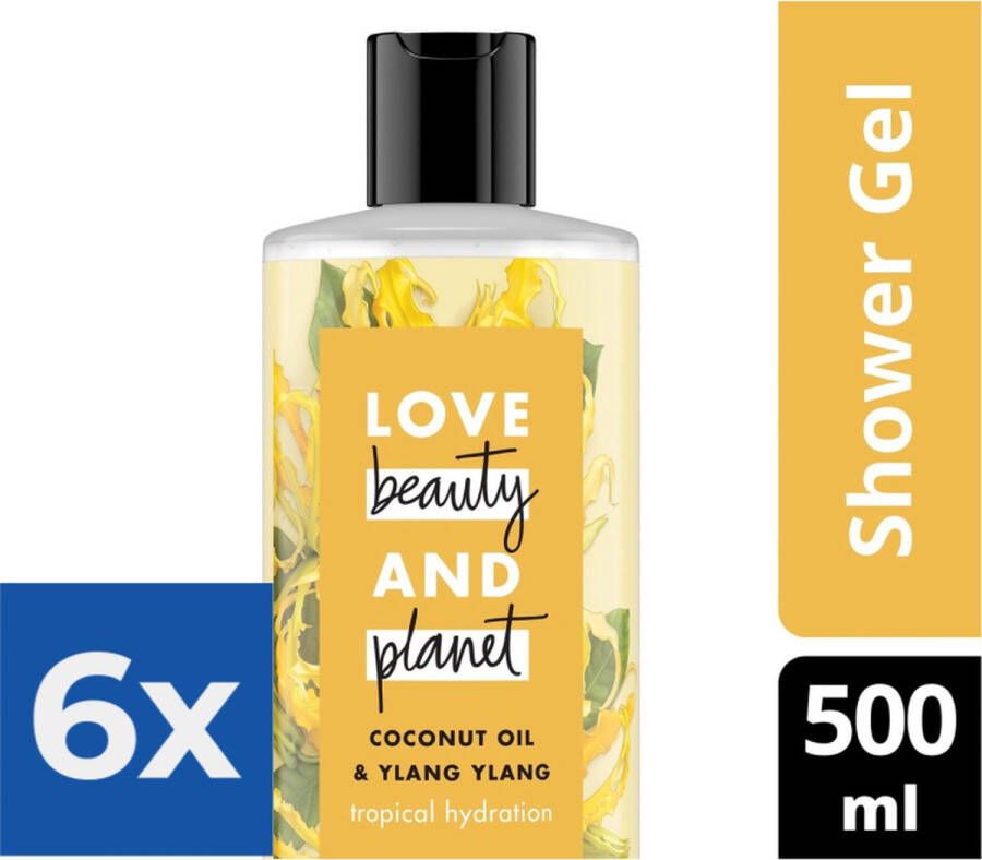 Love Beauty and Planet Douchegel Coconut Oil & Ylang 500 ml Voordeelverpakking 6 stuks