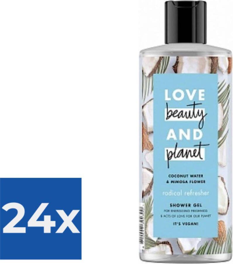 Love Beauty and Planet Love Beauty & Planet Douchegel Radical Refresher 500 ml. Voordeelverpakking 24 stuks
