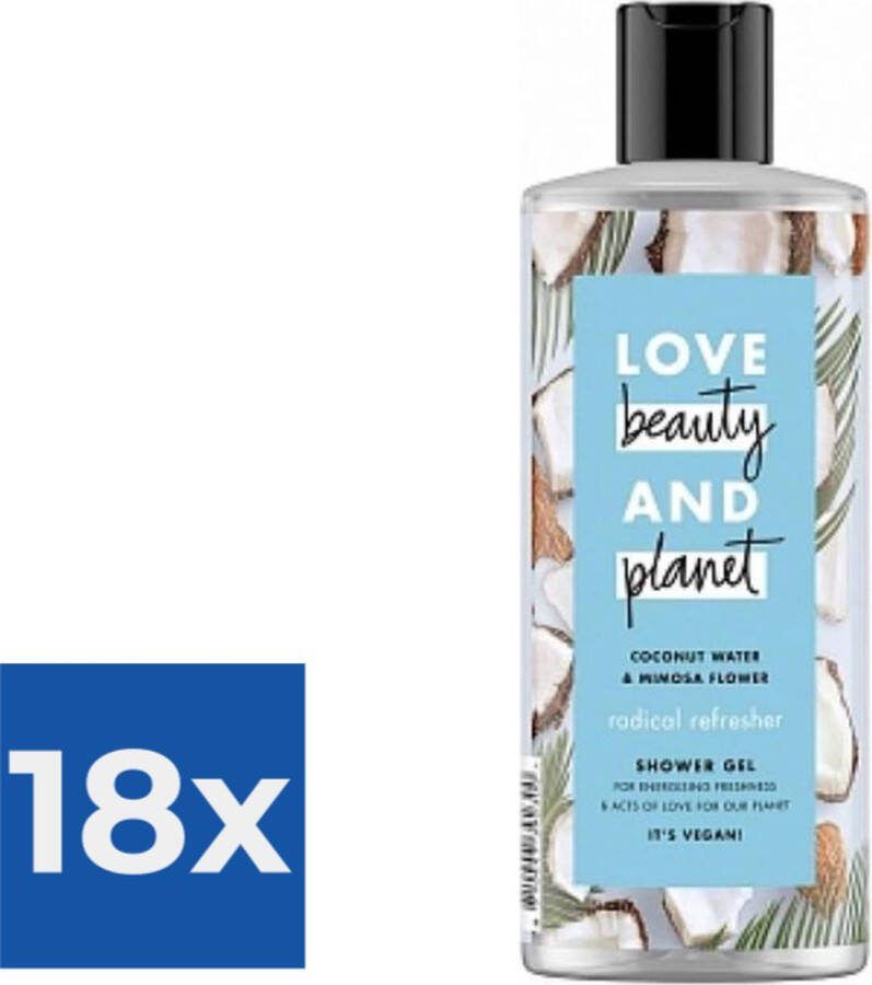 Love Beauty and Planet Love Beauty & Planet Douchegel Radical Refresher 500 ml. Voordeelverpakking 18 stuks
