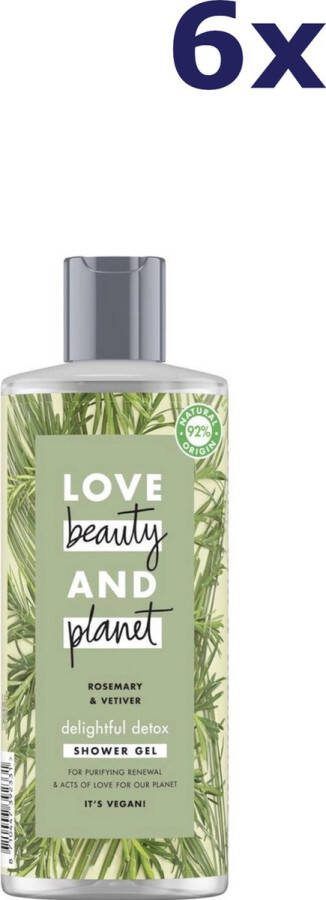 Love Beauty and Planet rosemary & vetiver delightful detox showergel 6 x 500 ml
