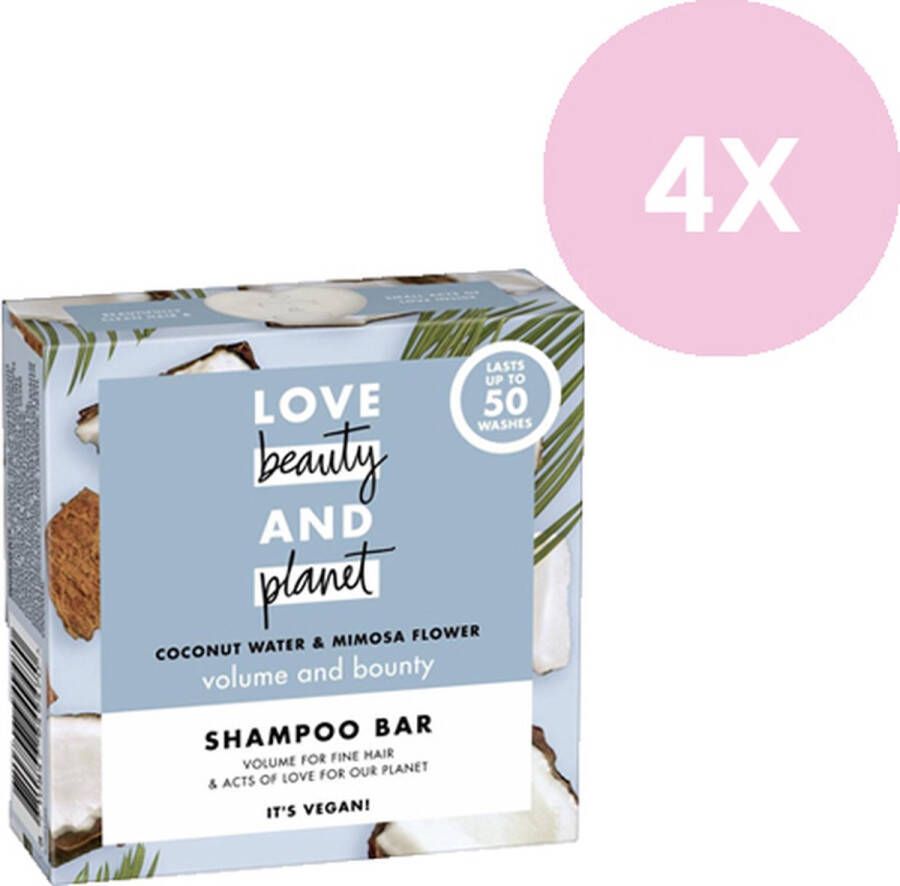 Love Beauty and Planet Shampoo Bar Coconut Water & Mimosa Flower 4 x 90 gr