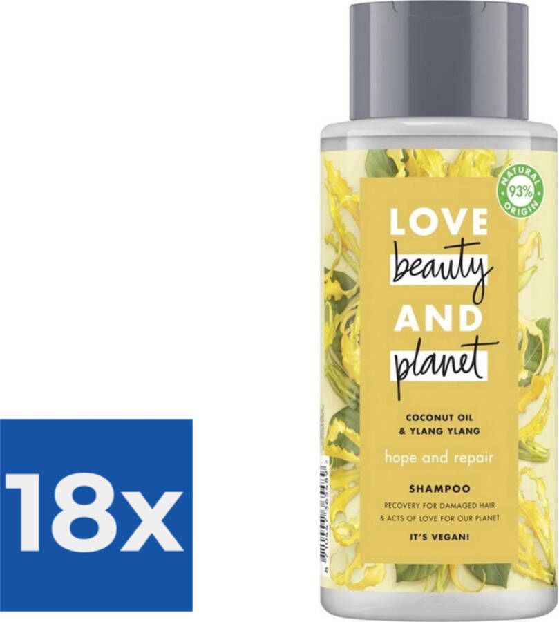 Love Beauty and Planet Shampoo Coconut Oil & Ylang 400 ml Voordeelverpakking 18 stuks