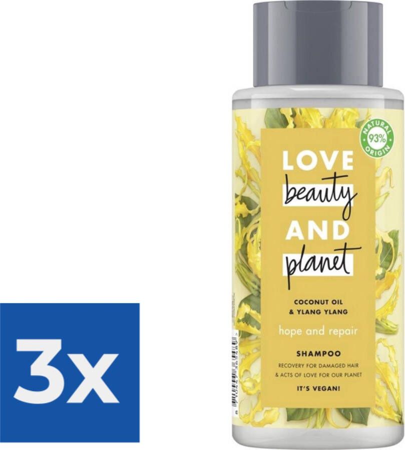 Love Beauty and Planet Shampoo Coconut Oil & Ylang 400 ml Voordeelverpakking 3 stuks