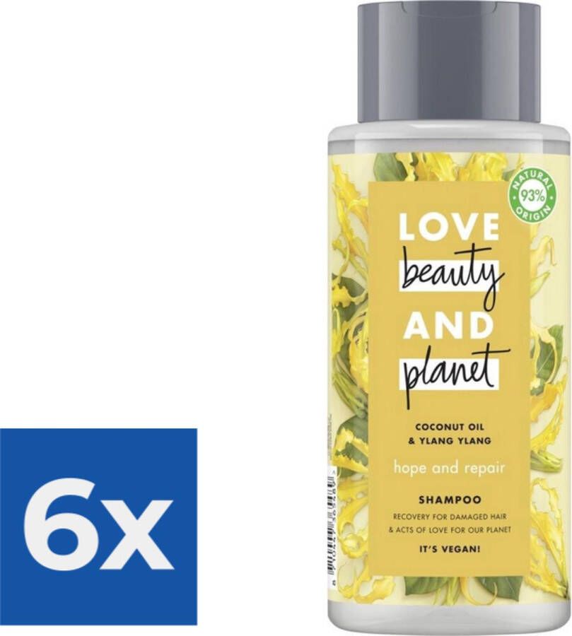 Love Beauty and Planet Shampoo Coconut Oil & Ylang 400 ml Voordeelverpakking 6 stuks
