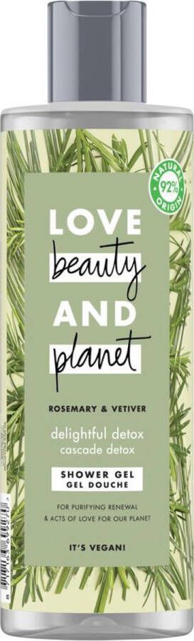 Love Beauty and Planet Rosemary & Vetiver Delightful Detox douchegel 6 x 400 ml voordeelverpakking