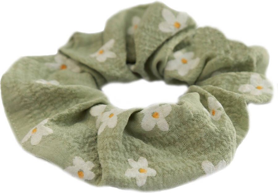 Love Ibiza Scrunchie daisy olive