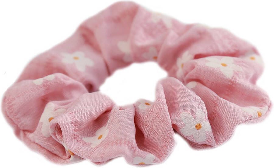 Love Ibiza Scrunchie daisy pink