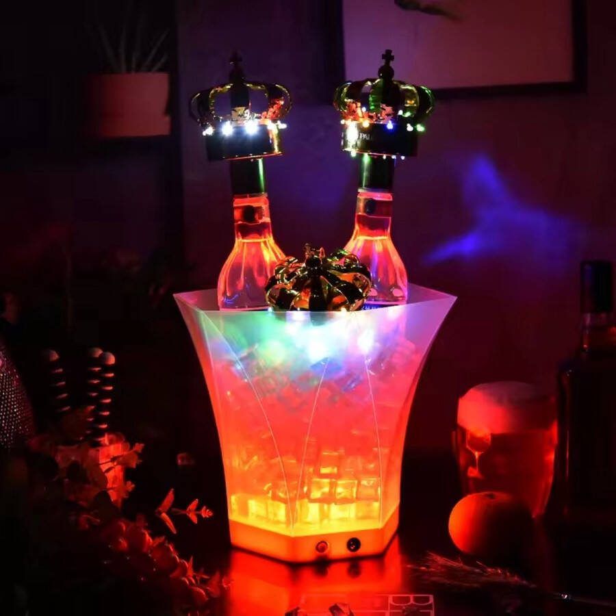 Love your style Flessenkoeler Verlichte LED ijsemmer LED Wijnkoeler Drankkoeler Rgb Led