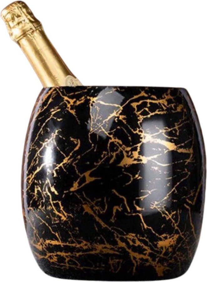 Love your style Wijnkoeler Rvs 3 6L Goud Zwart Marmer Patroon Voor Champagne Wijn Etc