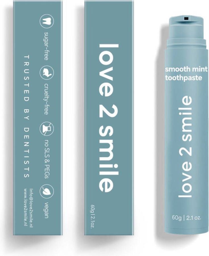 Love2smile Munt Tandpasta De Natuurlijke Tandenbleker van Nederland & België Munt Tandpasta Teeth Whitening Wittere Tanden