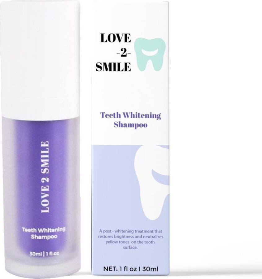 Love2smile Teeth Whitening Shampoo De Natuurlijke tandenbleker van Nederland & België Goedgekeurde Tandpasta Teeth Whitening Wittere Tanden Zonder Peroxide