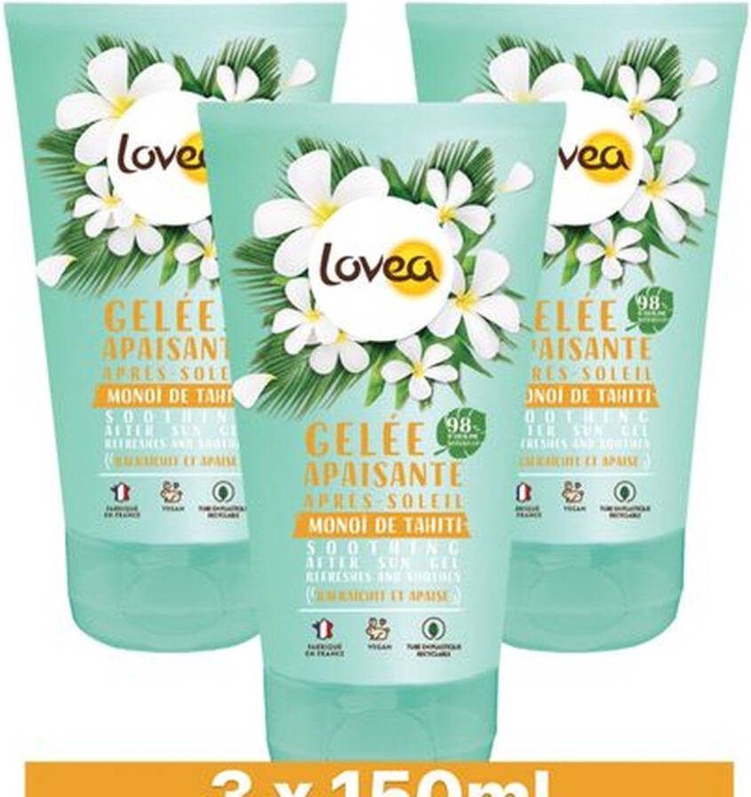 Lovea Sun Kalmerende Aftersun Jelly Tahiti Monoï 3 x 150 ml Voordeelverpakking
